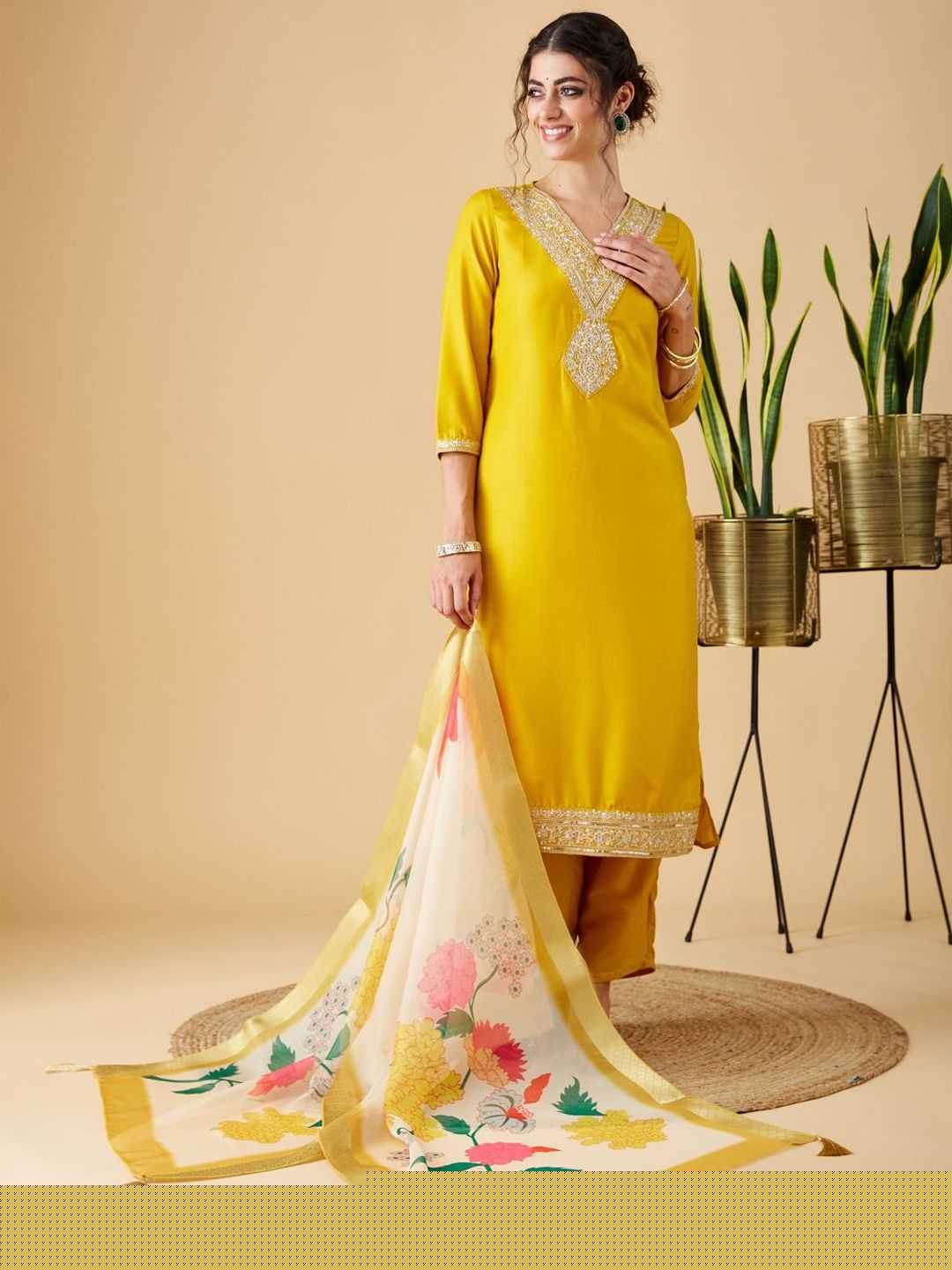 Chanderi Silk Embroidered Kurti - MYLUXURY LANE ENTERPRISE